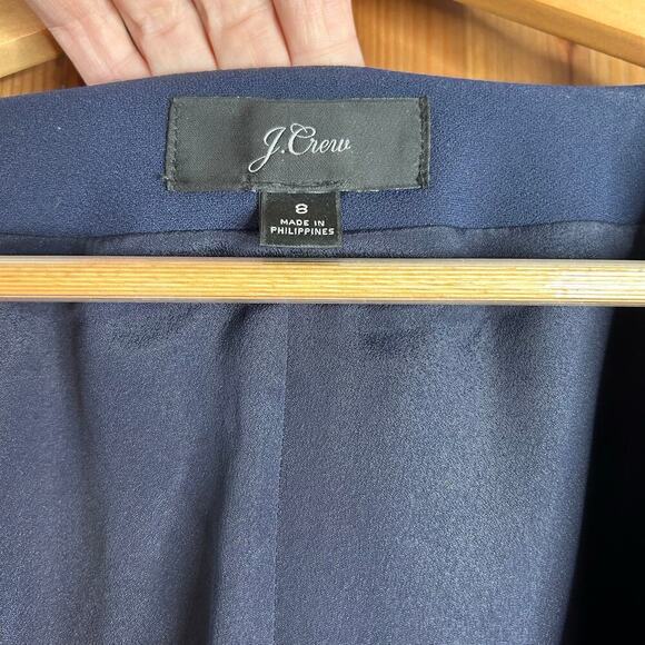 J. Crew Navy Wrap Dress Women’s 8 Classic Knee Length V-Neck Professional Preppy - Picture 8 of 9